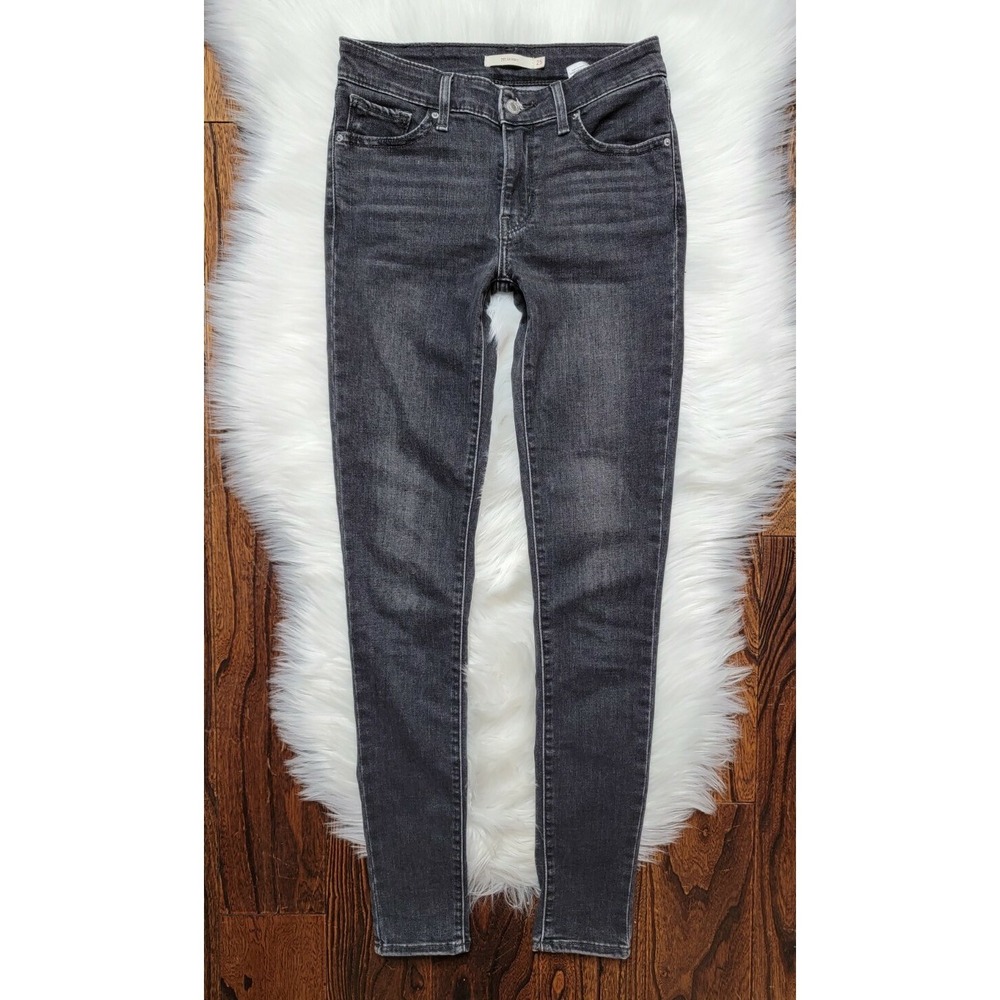 Levi's 711 Skinny Stretch Jeans Women's Size 25 Black Gray Wash